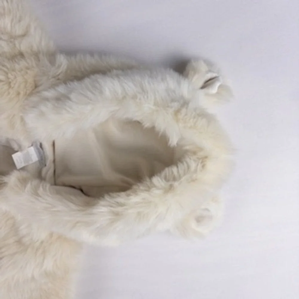 Restoration Hardware Baby Faux Fur‎ Bunting 0-6M Cream NWOT Arctic Fox Hooded